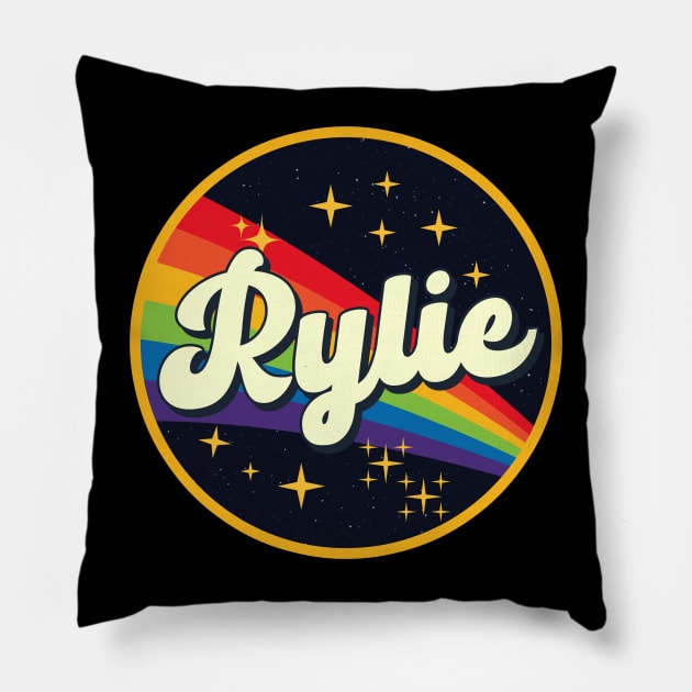 Rylie // Rainbow In Space Vintage Style Pillow by LMW Art