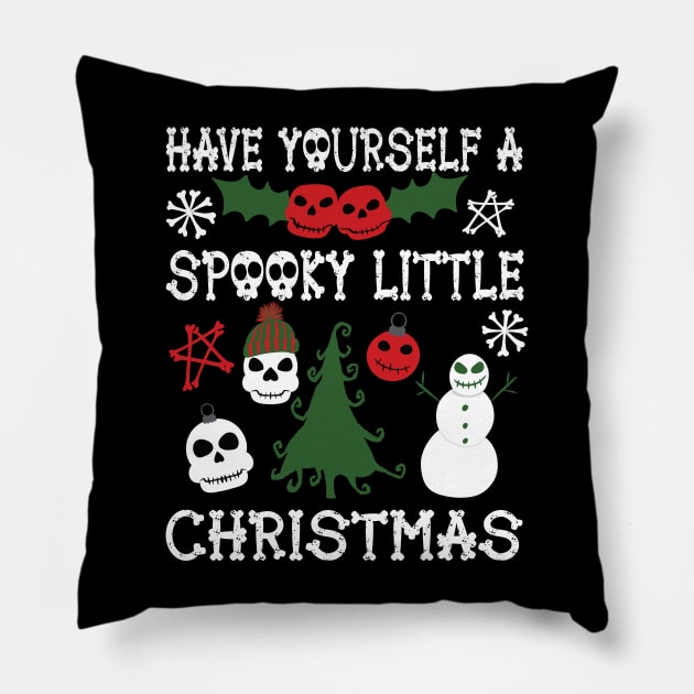 Have Yourself a Spooky Little Christmas Pillow by Alissa Carin