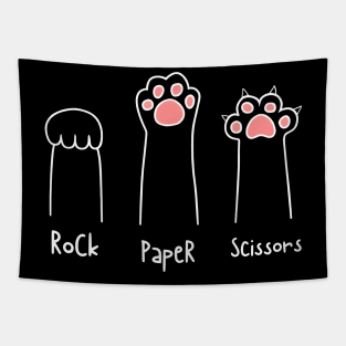 Cat: Rock, Paper, Scissors Tapestry