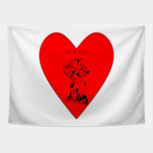 Me and you romantic heart design Tapestry