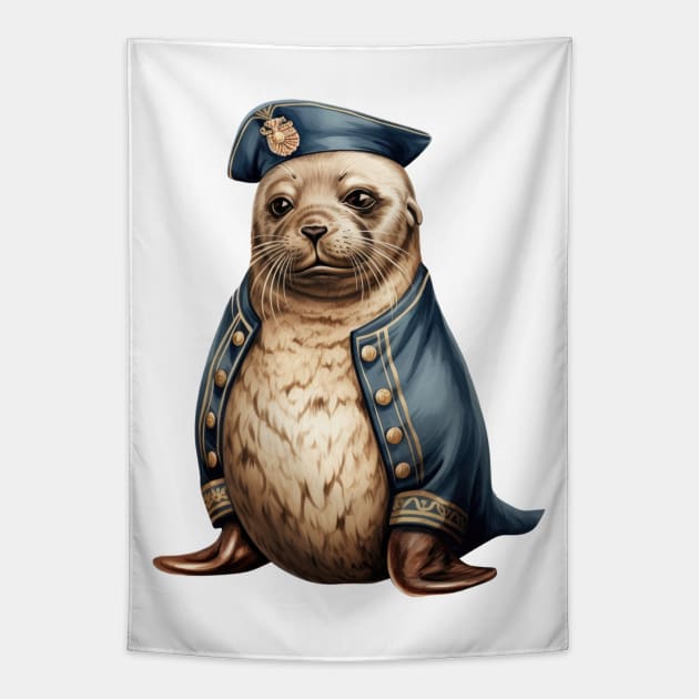 Navy Seal Tapestry by Chromatic Fusion Studio