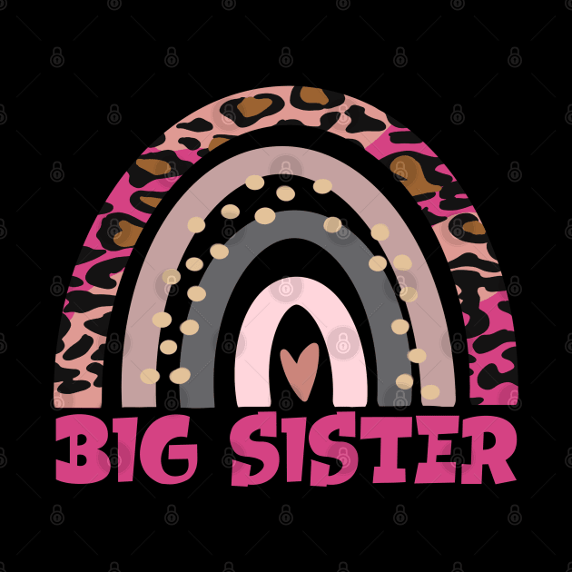 Big Sister Funny Gift Leopard Rainbow Fun Design by The Little Store Of Magic