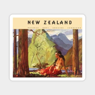 Vintage Travel Poster from New Zealand Magnet