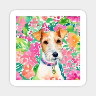 Preppy portrait of a cute terrier Magnet