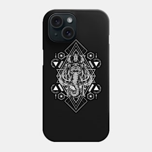 Black, white, grey Elephant King Phone Case