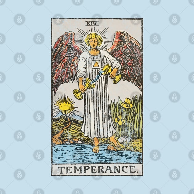 the temperance tarot card (distressed) by Nate's World of Tees