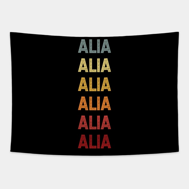 Alia Name Vintage Retro Gift Called Alia Tapestry by CoolDesignsDz