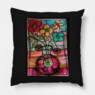 Three Jewels Flower Mandala Pillow