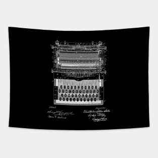 Typewriter Vintage Patent Drawing Tapestry