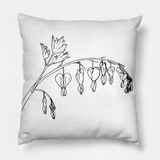 Bleeding Hearts Botanical Drawing Pillow