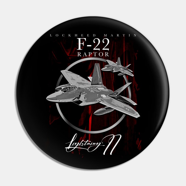 Lockheed Martin F-22 RAPTOR US AIR FORCE Fighterjet Pin by aeroloversclothing