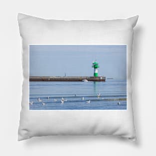 Lighthouse, Luebeck-Travemuende, Schleswig-Holstein, Germany, Europe Pillow