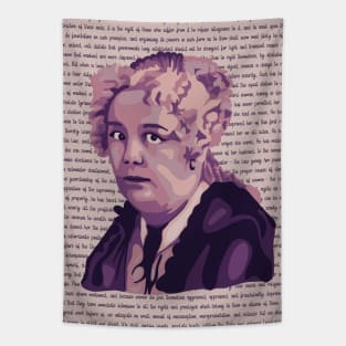 Elizabeth Cady Stanton Portrait and Quote Tapestry