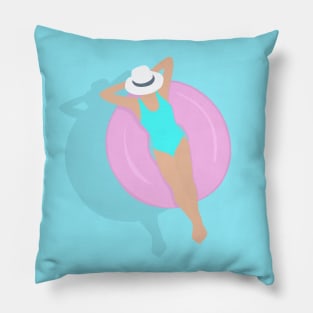 Lady in the pool Pillow