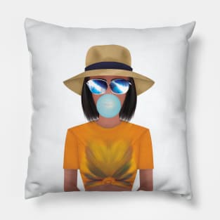 Bubble Gum Girl Pillow