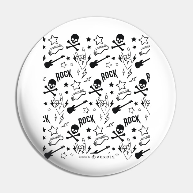 Punk Rock Pattern Design Pin by LR_Collections