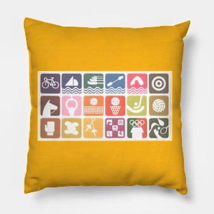 1968 Summer Olympic Games Event Pictographs Pillow