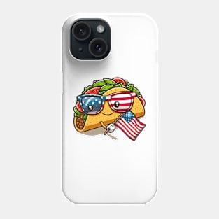 Tacos holding an American flag design Phone Case