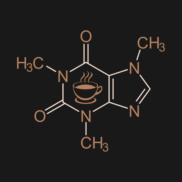 Caffeine Chemical Formula - Coffee Lovers Gift Idea by Fanboy04