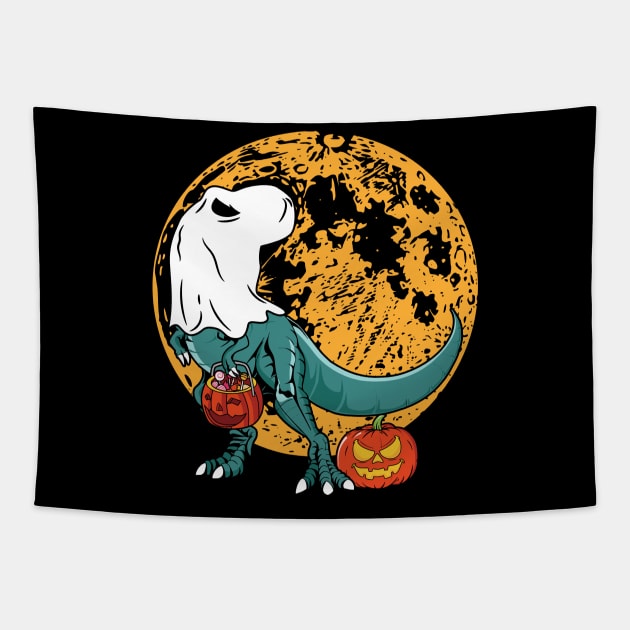 Trex Halloween Tapestry by MZeeDesigns