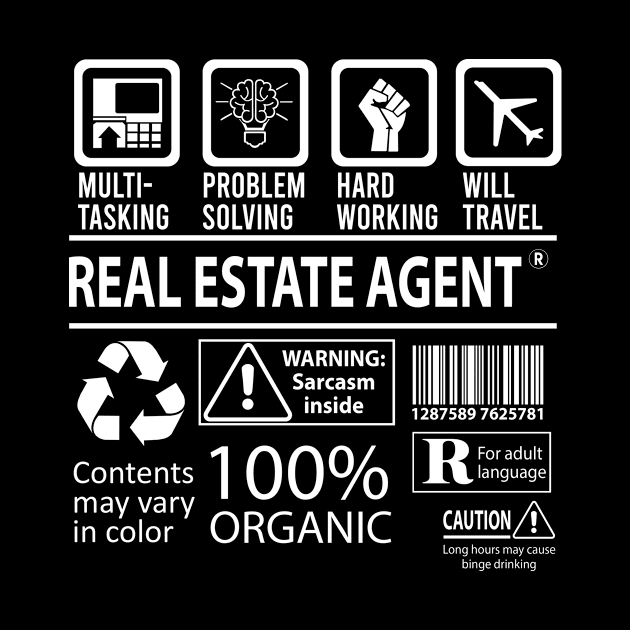 Real Estate Agent T Shirt - MultiTasking Certified Job Gift Item Tee by Aquastal