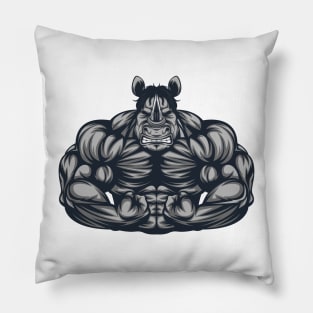 Strong Like Rhino Bodybuilding, Weightlifting Gym Shirt Gift Pillow