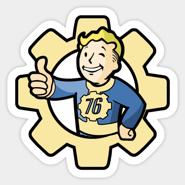 fallout 76 vault boy fallout 76 sticker teepublic
