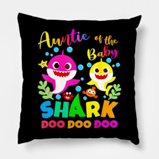 Auntie Of The Shark Birthday Boy Girl Party Family Pillow