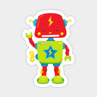 Cute Robot, Funny Robot, Colorful Robot, Robotics Magnet