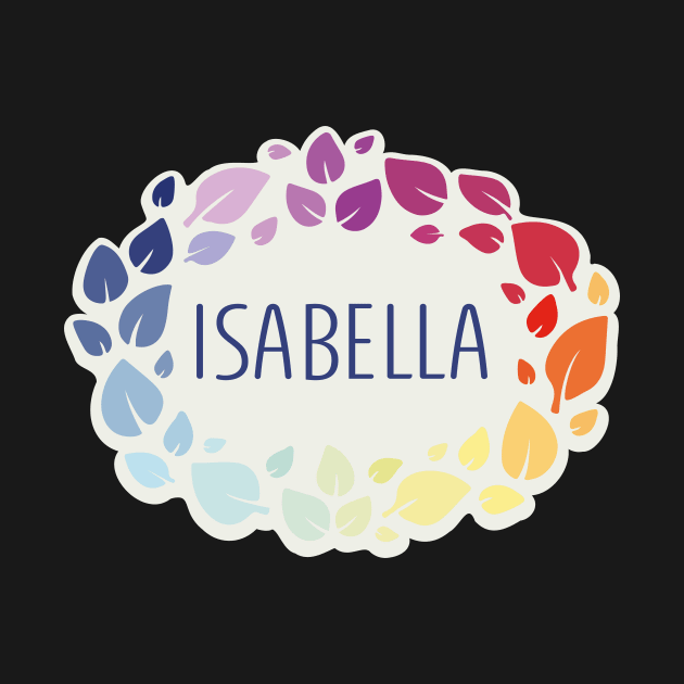 Isabella name with colorful leaves by WildMeART