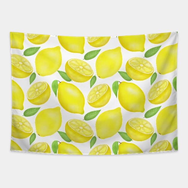 Sicilian Lemons pattern Tapestry by Juliana Costa