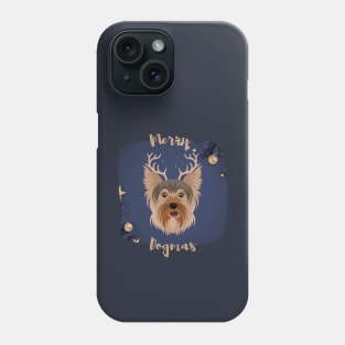 Merry Dogmas with Yorkshire Terrier (Yorkie) Phone Case