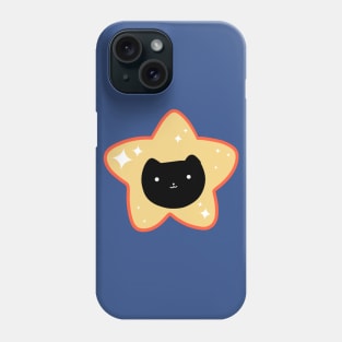 Star Black Cat Face Phone Case