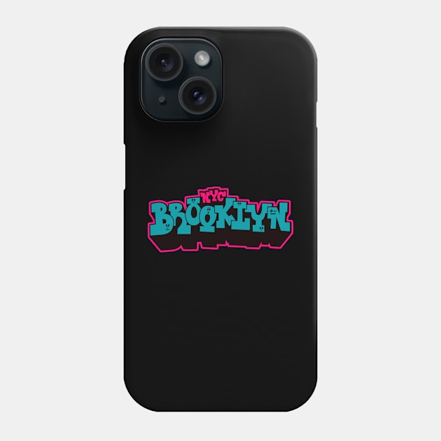 Brooklyn New York - Embrace the Urban Vibe with this colorful bold Graffiti Style design Phone Case by Boogosh