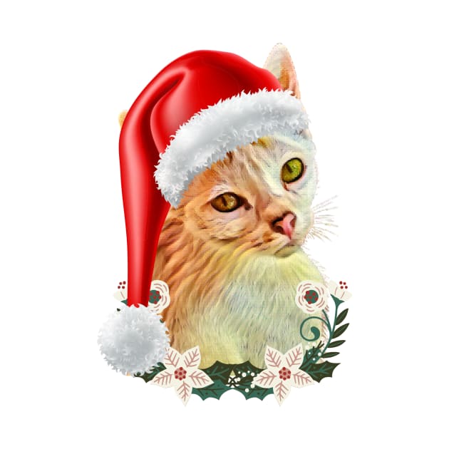 Cat with a hat / Christmas gifts, holiday day gifts by BeatyinChaos