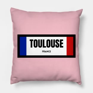 Toulouse City in French Flag Pillow