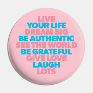 Necie's Rules of Life Pin