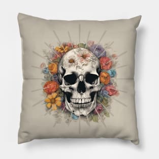 Skull with flowers Pillow