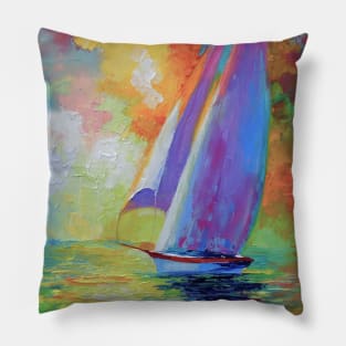 Sailboat in the sea Pillow