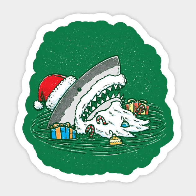 The Santa Shark - Shark - Sticker