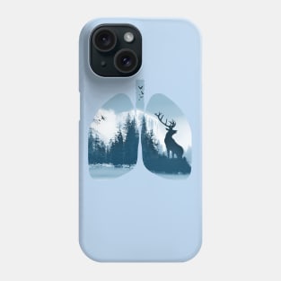Breathe pure air, Lungs, nature, deer, mountains, outdoors, adventure, camping Phone Case