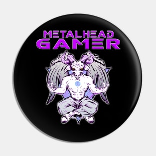 Metalhead Gamer Baphomet Meditate Purple Pin