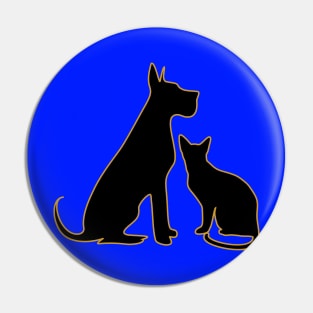 Cat and Dog Pin