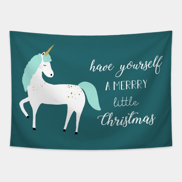 Unicorn xmas Tapestry by GreenNest