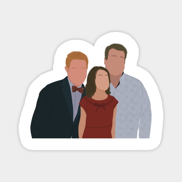 Modern Family Cameron, Mitchell and Lily Photo Funny Face Meme Fan Art Magnet by senaeksi