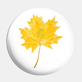 one yellow leaf watercolor Pin