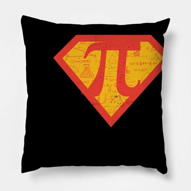 Super hero Scientist Mathematic Lover Pi Day 3.14 Science Teacher Pillow by Hogary Art