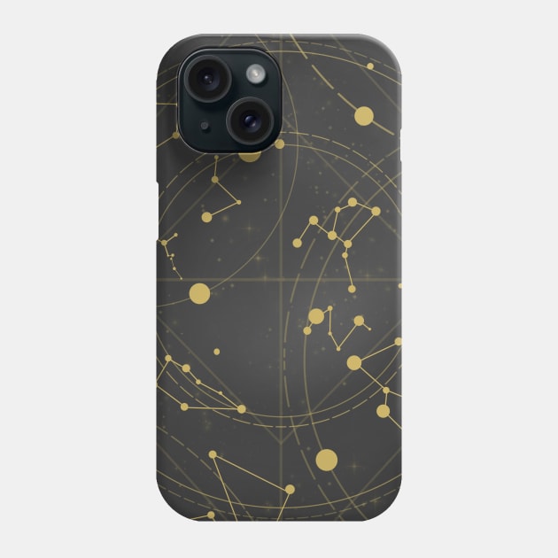 Fake Constellations-Black Phone Case by kwardart