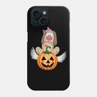 Female Dog on Flying Pumpkin Phone Case