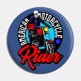 American motorcycle rider, skull motor rider, Pin